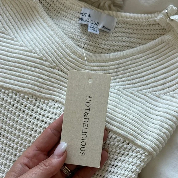 NEW Bridal Hot & Delicious White Crochet Midi Dress - Picture 5 of 8